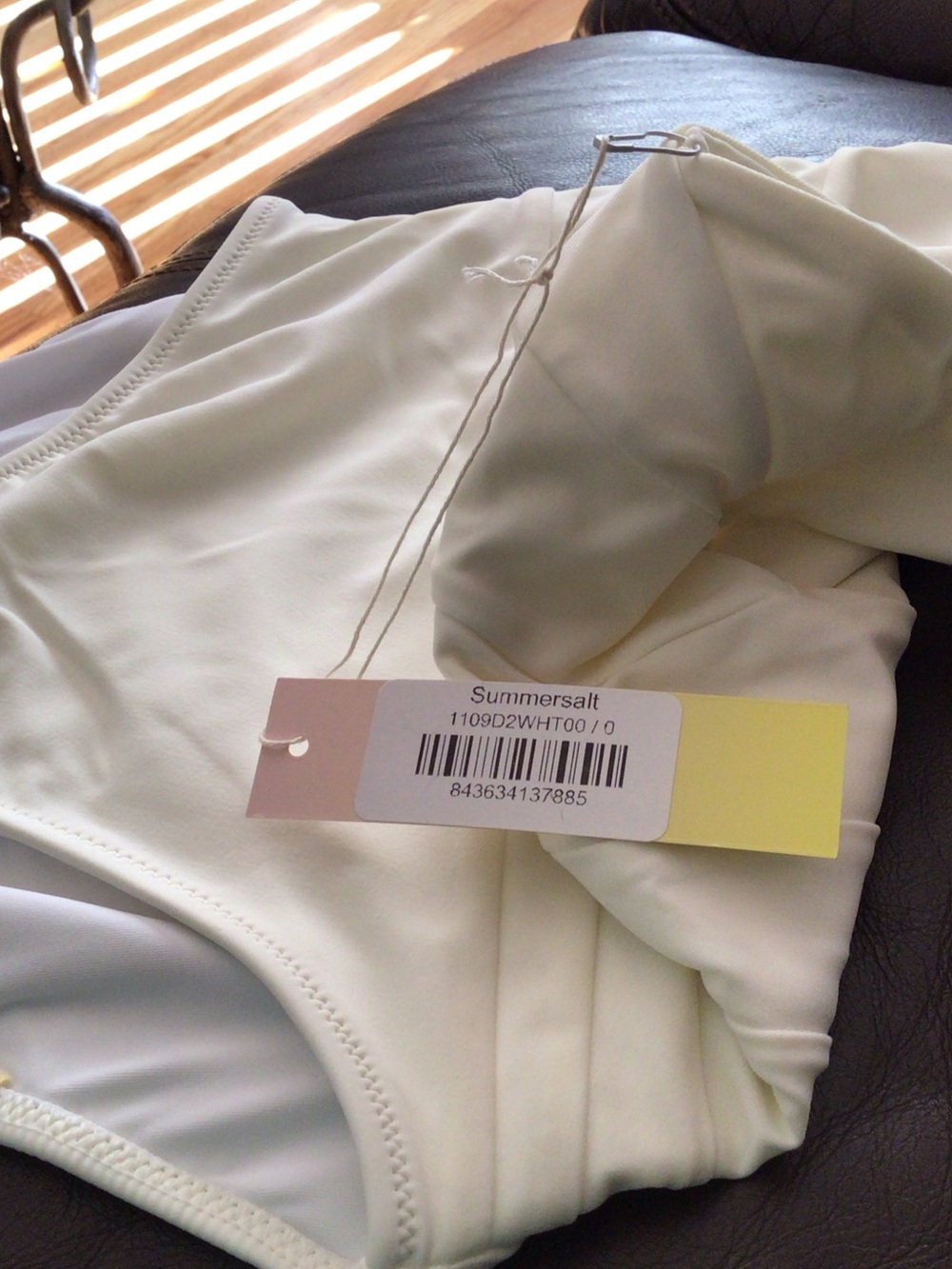 summersalt Sidestroke White One-Shoulder Ruched One-Piece Swimsuit NWT - Picture 5 of 6
